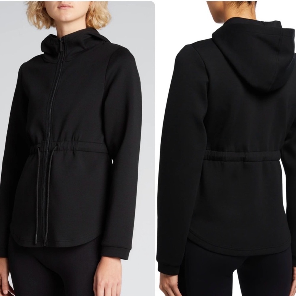 VARLEY Sofia Drawstring-Waist Hooded Track Jacket Black Size S